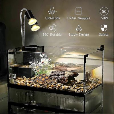 Turtle Terraarium Lämpölamppu 4 kpl, UVA UVB -lamput 25W/50W/75W matelijahäkkeihin