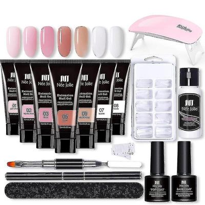 spiker nagel gel fargesett spiker kit polygel kit med uv lampe design svart