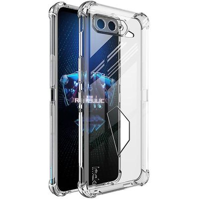 Läpinäkyvä joustava TPU-turvatyynykotelon suojus näytönsuojakalvolla Asus ROG Phone 5/5s -puhelimelle Style B Asus ROG Phone 5