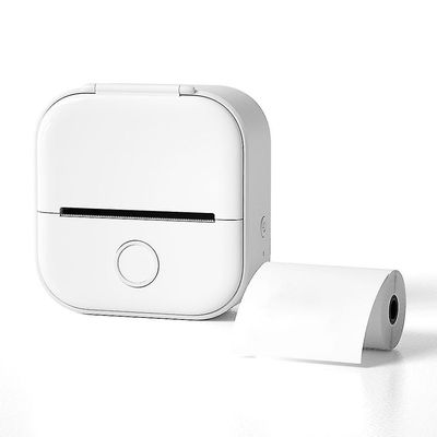 Mini Pocket Printer Bærbar Bluetooth-kompatibel termisk skriver Blekkfri klistremerkeskriver Hvit