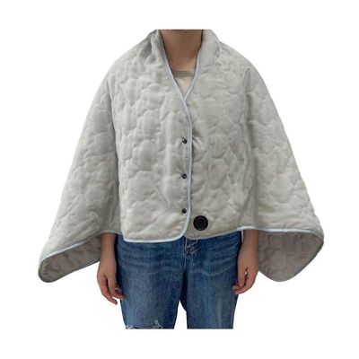 Puettava lämmitetty ponchoheitto, lämmitetty peittokäärehuivi, kannettava heittoponchokääre säädettävä 3 tason lämpötila harmaa