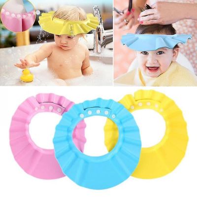 Shampoo Cap Holdbar Baby Shower Sun Hat Justerbar Baby Shower Eye Protection Baby Vandtæt Shampoo Hår Guard Pink