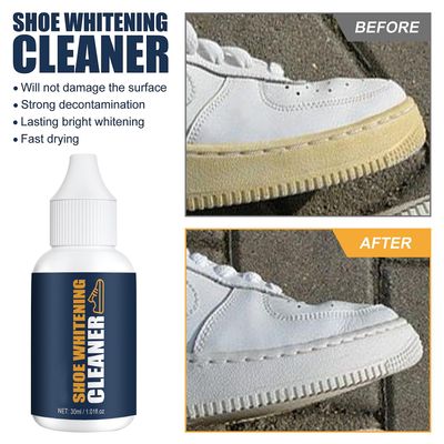 30ml Shoe Whitening Cleanser Effektiv Fjern flekker Sterk dekontaminering Hurtigtørkende Bærbar dyprengjøring Universal Sportssko Brightener Clean
