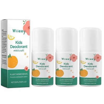 1-3X luonnollinen deodorantti lapsille ja teini-ikäisille lapsille koko vartalo 50ml deodorantti 3 kpl