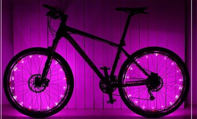 LED Cykelhjul Lys - Genopladelig (Pink)