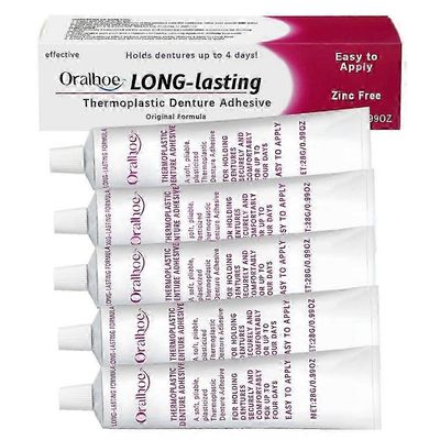 Cushion Grip -termoplastinen proteesiliimavoide Comfort Strong Hold -proteesiliimivoide tekohampaille 5pcs