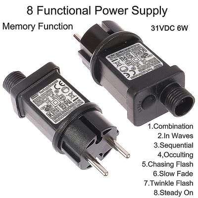 AC 220v til 31vdc 6w 8 Funksjonell Selv Led Lamp Driver Eu Plug Switch Adapter