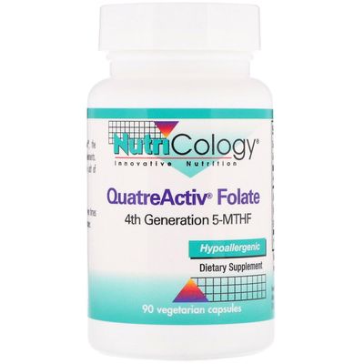 Nutricology, QuatreActiv Folat, 90 Vegetariske Kapsler