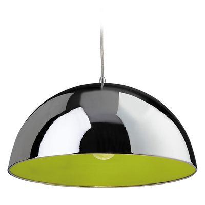 Firstlight Lighting Bistro 1 Light Dome Loft Vedhæng Krom, Grøn Indvendig, E27