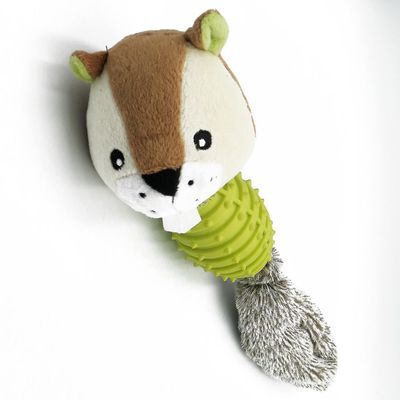 Tianzun Lemmikkilelu pehmo Pehmo ei-täytetty koira pureskella kestävää lelua 1 kpl vihreä