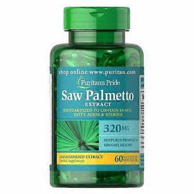 Puritan's Pride Saw Palmetto standardoitu uute, 320 mg, 60 pehmeää geeliä (pakkaus 1)
