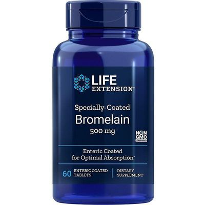 Life Extension Käyttöiän pidennys Erityisesti pinnoitettu bromelain 500mg Tabs 60