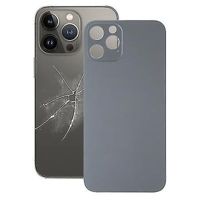 Helppo vaihtaa iso kameran reikä lasinen takapariston kansi iPhone 13 Pro Maxille Musta