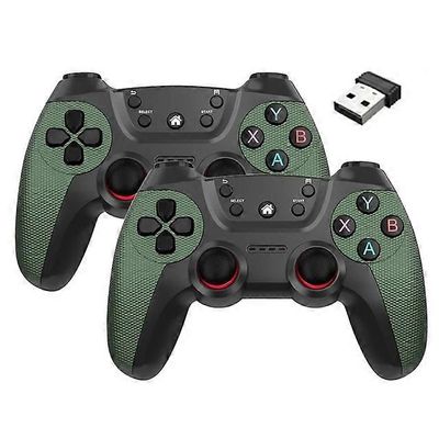 BOYHOM Wireless doubles peliohjain Linux / Android-puhelimelle Pelilaatikko Pelitikku PC Smart TV Box 2.4G peliohjain Joystick Vihreä