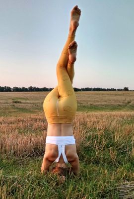 Højtaljede græskar leggings XS