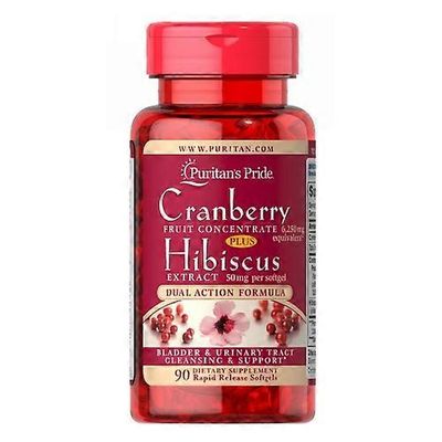 Puritan's Pride karpalohedelmätiiviste ja hibiscusuute, 90 pehmeää geeliä (1 kpl pakkaus)