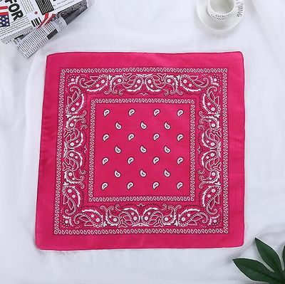 Bohemian Print Bandana Hair Bands For Girls Women Kids Unisex Square Skjerf Turban Pannebånd Hårtilbehør 55cmx55cm|kvinners Hair Tilbehør | rose red A