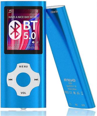 Mp3 Mp4 Music Player med Fotofremviser E-bog Reader Voice Recorder Fm Radio Video Blå 32g