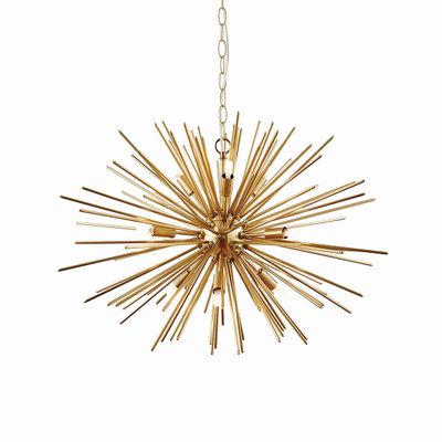 Endon Collection Lighting Orta 9 Lys sfærisk vedhæng Satin børstet guldplade, G9