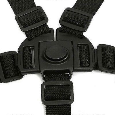 5-pisteinen lasten turvavyö, säädettävä pyörivä koukku Vauvan turvavyö rattaille Highchair-rattaiden vaunut (musta)