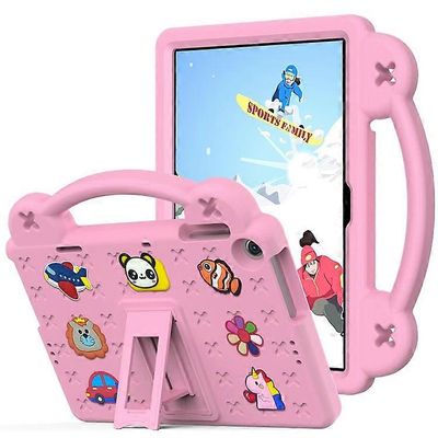 Yhteensopiva Lenovo Tab M10 (Gen 3) -pudotuskestävän EVA suojaavan tabletin suojakotelon kanssa naarmuuntumaton tablettikotelo jalustalla Vaaleanpu...