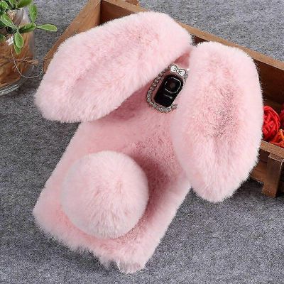 Kanin muoto pörröinen turkispäällysteinen strassi TPU-kuorikotelo Samsung Galaxy J6: lle (2018) Monivärinen Style B