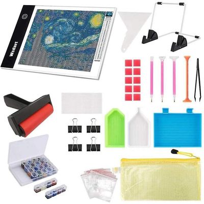 Mikasa Diamant maleri A4 Led Light Pad Kit Art Lamp Board 5d Maleri Tools 133pcs