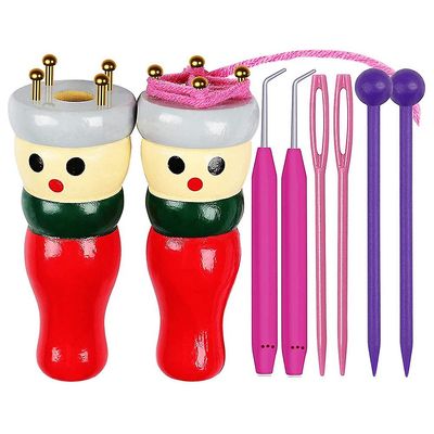 Fransk Knitter Tool 2 Pack, Tre Strikking Dolly Set Spole Strikking Doll Strikkevevstol Leketøy For Mak som vist