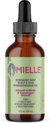 Mielle Organics Rosemary Mint Growth Oil 2 Oz, (pakke med 1/2/3), hovedbund og hårstyrkende olie, infunderet med biotin for at fremme vækst 1PCS