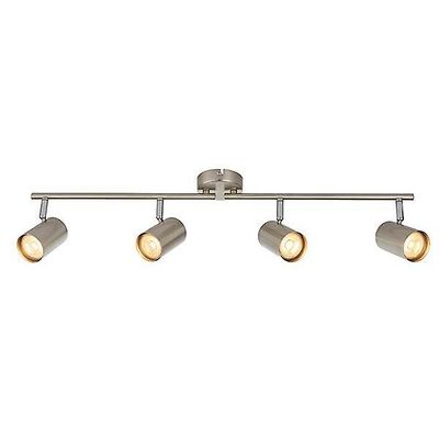 Saxby Lighting (Poole) Saxby Arezzo - 4 Lys Spotlight Bar Satin Chrome Effect, Chrome Plate, GU10