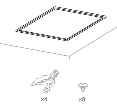 Inspired Lighting Panel X2 Ecovision LED Tilbehør Kit 1 Fjedertype: Springx4Pcs, M3X7 Screwx8Pcs