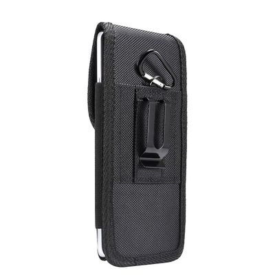 DFV mobile Blackview BV9000 Belt Case Kansi Pystysuora nahka & Nailon Musta