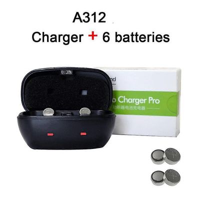 Ladattava A312-akku kuulokojeiden paristoille 312 312a A312 Pr41 -laturisarja kuulokojeille Äänenvahvistimen kuulokkeet Chager W 6 -paristot