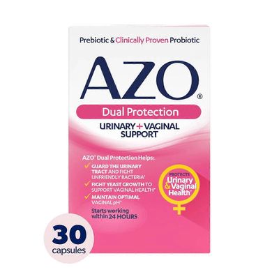 Azo Dual Protection Kliinisesti todistettu naisten probiootti virtsan + emättimen tukeen - 30ct