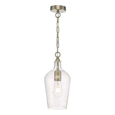 Dar Lighting Nida Dome Vedhæng Lys Antik Messing Glas