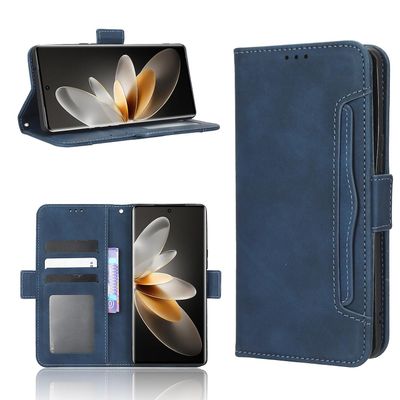 Foxdock Kompatibel med Vivo V27 5g lommebokveske Pu skinn avtakbare kortspor Kickstand magnetisk flip-deksel Blå