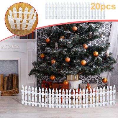 Baodan 20PC julepynt juletre gjerde skarpe hjørne plast dekorative gjerde