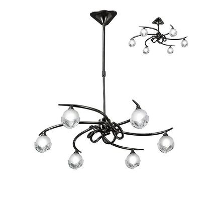 Inspired Lighting Fragma teleskopisk semi flush cabriolet 6 lys G9, sort krom