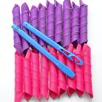 18pcs 30cm Long Magic Hair Roller Perfekt Hair Curler Spiral Curls Roller Ingen Varme Hair Curlers