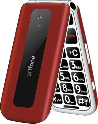Artfone Big Button -matkapuhelin vanhuksille Senior Flip -puhelimet Sim Free Avattu Helppokäyttöinen perusmatkapuhelin 24 LCD-näytöllä | SOS-painik...