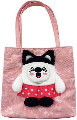 Tianzun Pet Canvas Olkapää kantolaukku, Söpö Pet Canvas Olkapäälaukku Cat Carrier Vaaleanpunainen