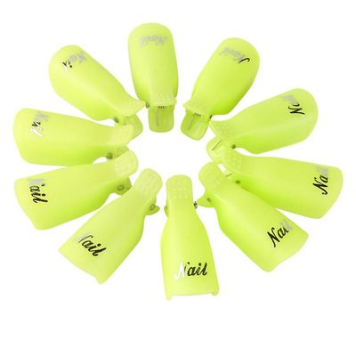 10pcs Nail Art Soak Off Cap Clip Uv Gel Polsk Remover Wrap Tool Fingers Fluid til fjernelse af lak manicure værktøjer Grøn