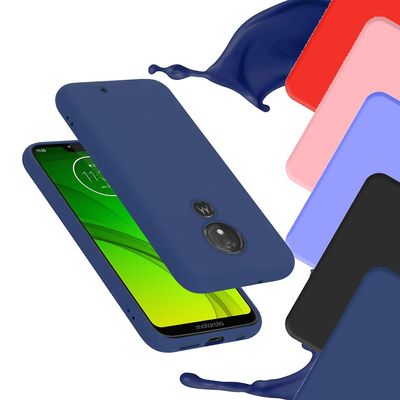 Cadorabo Motorola MOTO G7 POWER Hülle praktisk deksel TPU-veske - flytende design FLYTENDE BLÅ