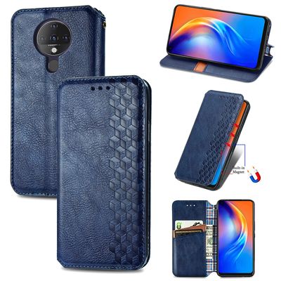 Kompatibel med Samsung Galaxy A50 / A50s / A30s Flip Case Etui Vintage Wallet Flip Cover med magnetisk lukning Coque - Blå