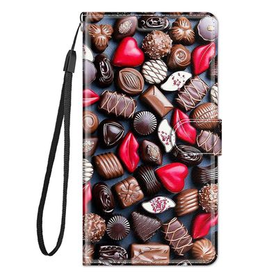 Foxdock Cover til Oppo A52/a72/a92 Case Mønster Chokolade Pu læder kortholder magnetisk