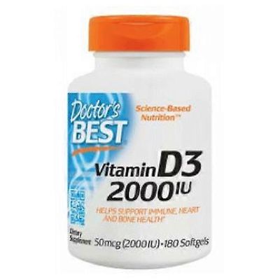 Doctor's Best Lääkärit Paras D3 2000 IU -vitamiini, 180 pehmeää kapselia (3 kpl pakkaus)
