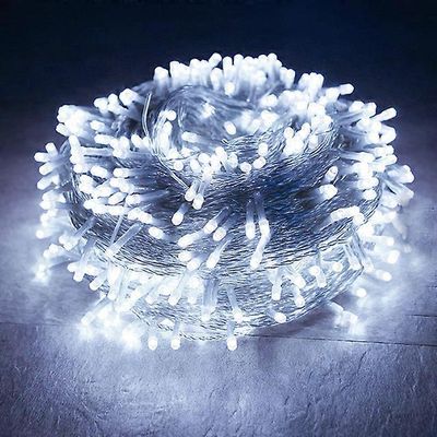 JWL-Thrisdar ulkona joulun LED-merkkijono 100M 800/1000LED keiju seppelevalot hääjuhliin Xmas Tree Garden patio Valkoinen 30m 300lights