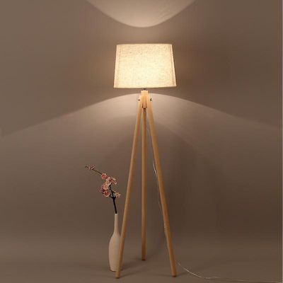 puinen jalusta led-lattiavalaisin, 3000k lämmin valkoinen lattiavalaisin, klassinen led-lukeminen vapaasti seisova lamppu f