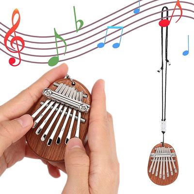 Mini Kalimba peukalopiano, massiivipuinen 8-koskettiminen sormipiano, kannettava marimbamusiikkipeukalopiano lanilla