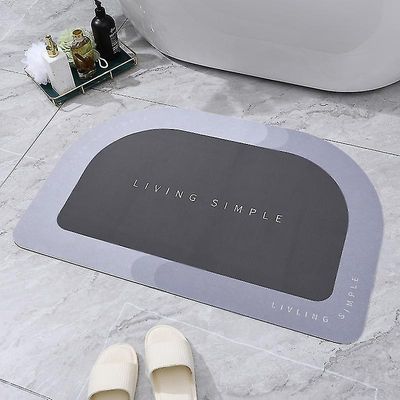 Super absorberende bademåtte Hurtig tørring Badeværelse Tæppe Skridsikker Indgang Doormat Nappa Hud Gulvmåtter Toilet Carpet Home Decor 02 blå 60x90cm